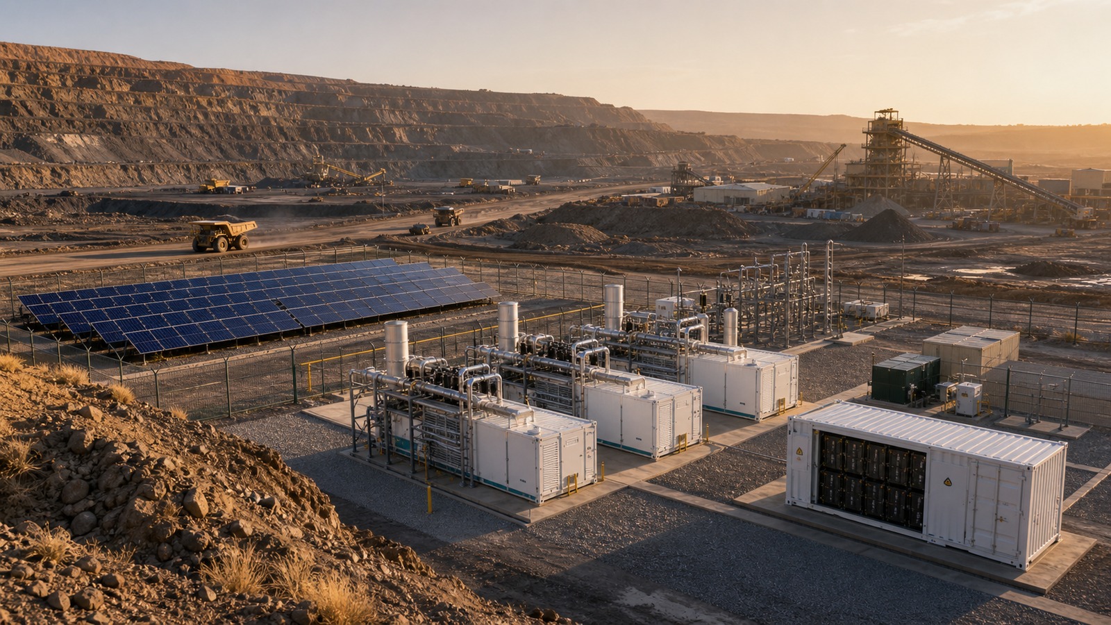 African mine powered by modular gas generation solar PV and battery storage