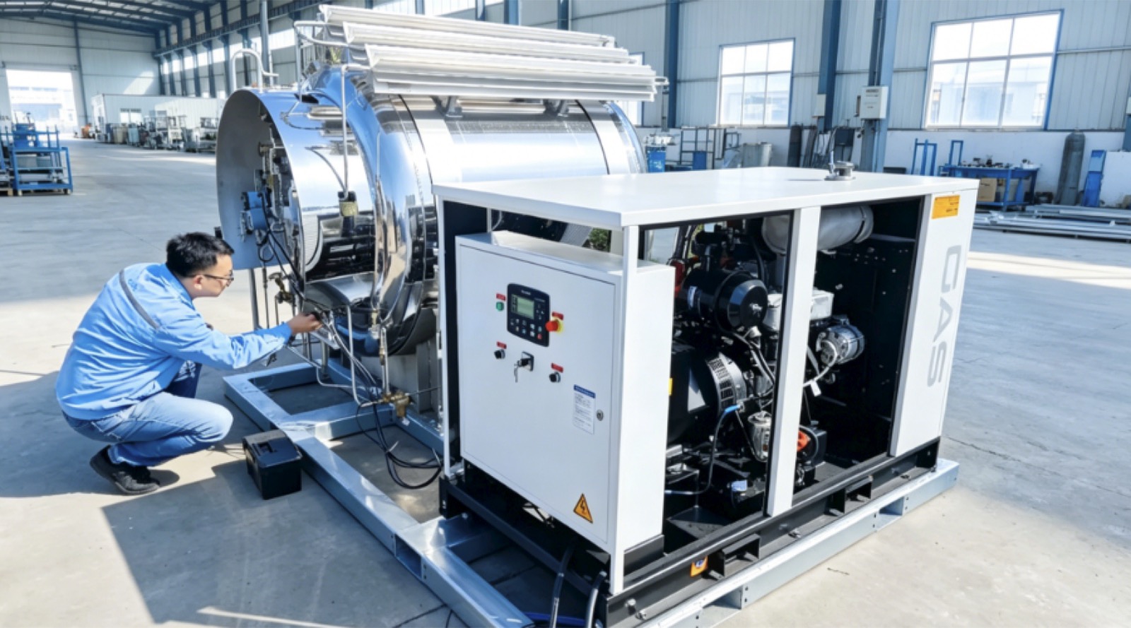 AM20 LNG integrated skid during factory acceptance and pre-delivery inspection