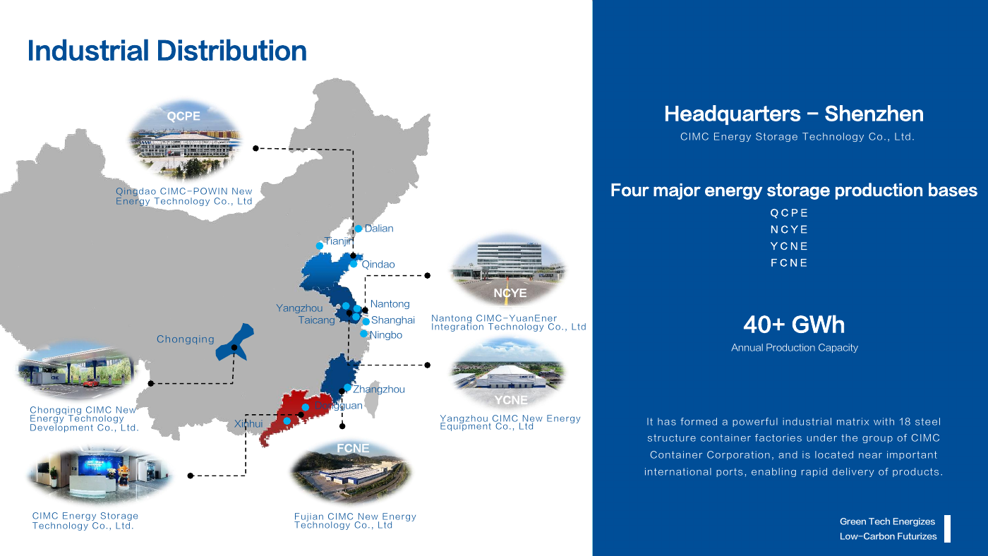 CIMC Energy Storage four-base network in the June 2025 presentation