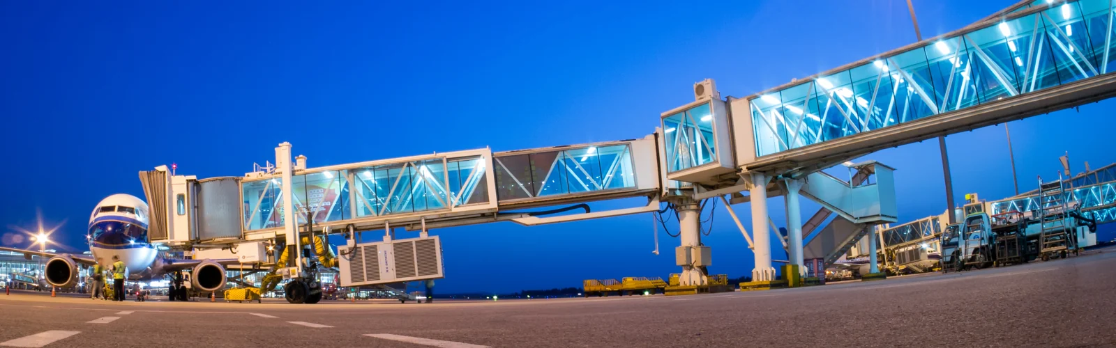 Airport sector photo · illustrative, not a photograph of the fire trucks