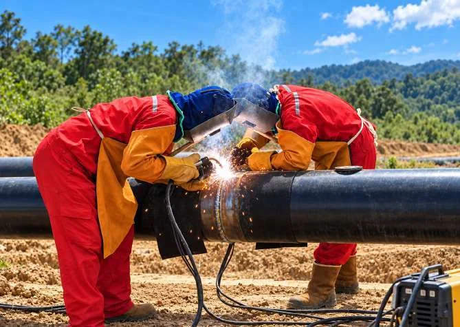 Genser natural-gas pipeline reference · photograph in the EnTech brochure