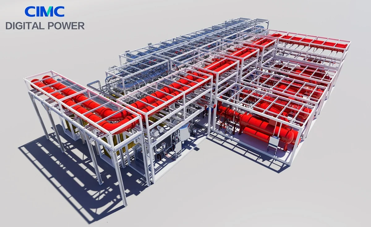 Prefabricated cooling plant · equipment rendering published by CIMC Digital Power